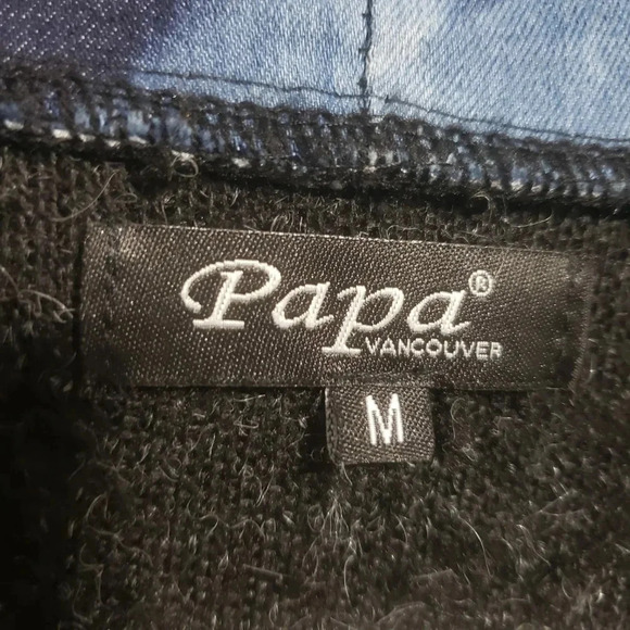 Papa Vancouver Womans  Long Blue/Black Button Down Sweater. - Picture 6 of 9